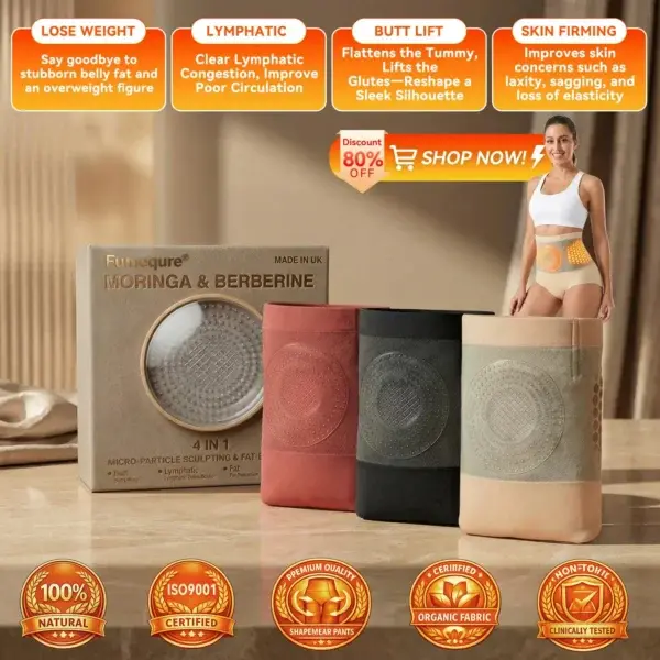 Fumequre® 2026 NEW RELEASE Moringa & Berberine 4‑In‑1 Micro‑Particle Sculpting & Fat‑Burn Shorts