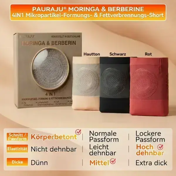 PAURAJU® 2026: Intelligente Moringa & Berberin Shaping-Shorts für effektive Fettverbrennung