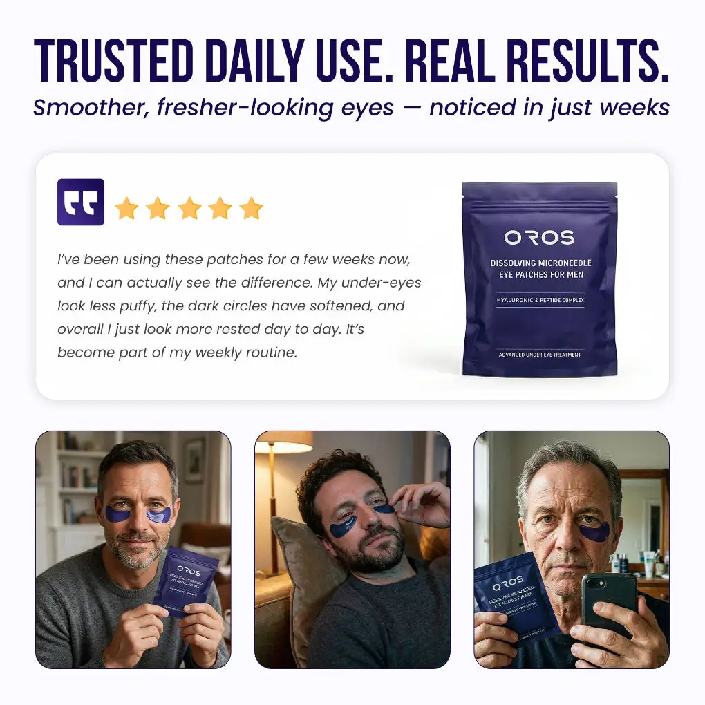 Oros Dissolving Microneedle Eye Patches for Men
